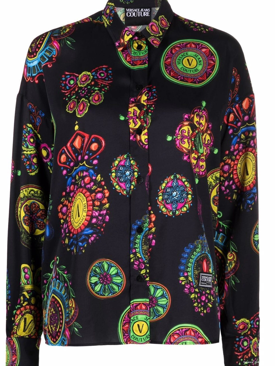 Women long-sleeve Couture Jeans Versace graphic-print shirt 0820